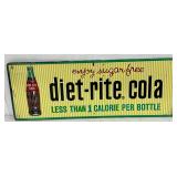 Early Self-Framed Diet-Rite Cola Metal Advertising Sign, 32×12 Inches