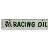 Double-Sided Metal Quaker State Racing Oil Sign, 1967, 26×5 Inches