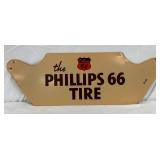 Phillips 66 Tire Rack Sign, Early Original, 22in x 8in Metal