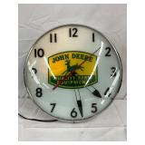  John Deere Pam Clock,  Contemporary With Illuminated Face, 15-Inch Diameter