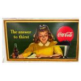 16-Inch Metal Coca-Cola Button Sign “Sign of Good Taste”