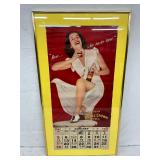 Framed 1941 Royal Crown Cola Calendar with Yellow Matting