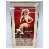 1940 Royal Crown Cola Advertising Calendar in Gold-Tone Frame