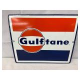 11 1/2 x 8 1/2 Gulftane Porcelain Pump Plate Sign with Mounting Holes