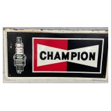 1967 Metal Embossed Champion Spark Plug Advertising Sign, Self-Framed, 23 1/2 x 11 1/2 in.