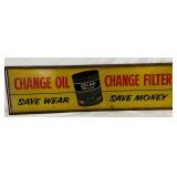 Metal Atlas Oil Filter Rack Sign, 28in x 8in