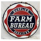 60-Inch Porcelain Single-Sided Farm Bureau Supplies Sign