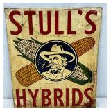 Metal Embossed Advertising Sign for ‘Stull’s Hybrids,’ 20×24 Inches