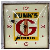 Pam Electric Clock Featuring Funk’s Hybrid Advertising, 15in by 15in