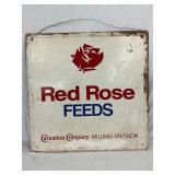 Red Rose Feeds Carnation Company Milling Division Metal Sign, 30in x 30in