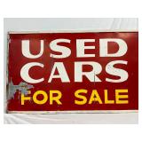 ‘Used Cars For Sale’ Metal-Framed  Sign, 60in x 37in