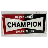 36 x 18 DS Champion Spark Plug Metal Sign