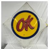 Org. 48in. OK Plastic Insert Embossed Sign