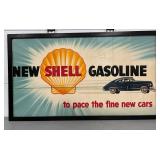 Shell Gasoline Framed  Cardboard Sign, 58×34in.