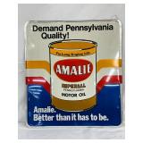 Emb. Amalie Motor Oil Metal Self-Framed Sign, 18×20 Inches