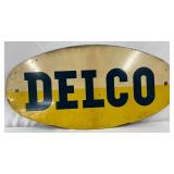 Delco SS Metal Sign, 16in x 8in