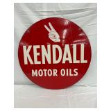 24-Inch Double-Sided Metal Kendall Motor Oils Sign