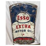 27 1/2 x 49 Metal Esso Die-Cut Oil Can Advertising Sign