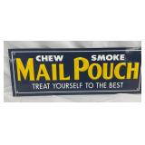 Metal Contemporary Mail Pouch Tobacco Tin Advertisement Sign, 11 x 4 