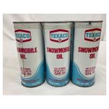 6 Texaco Snowmobile Oil SAE 20 Grade Prelube Cans (16 oz Each)
