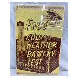14×22 Firestone Batteries Advertising Poster for Cold Weather Battery Testing