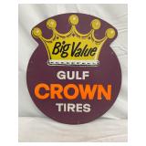 16×18 Metal Gulf Crown Tires Advertising Display Sign