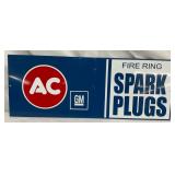 16×6 Inch Metal AC Spark Plugs Sign With GM Branding