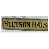 30×8 Porcelain Stetson Hats Advertising Sign