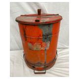 14 1/2×20 Inch Metal Service Station Rag Can with Bail Handle