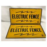 Two 8×4 Metal Electric Fence Warning Signs