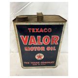 Texaco Valor Motor Oil Two-Gallon Tin Container