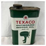 Texaco Outboard Motor Oil 1-Quart Can with Outboard Motor Graphic