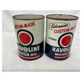 1-Quart Havoline Motor Oil Cans with Texaco Branding