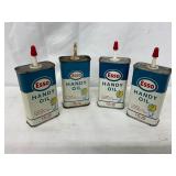 Four Esso Handy Oiler 4 Ounce Cans with Drip Boy Graphics