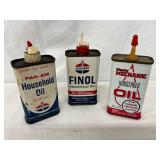 Three Vintage 4-Ounce Household Oilers: Pan-Am, Finol, and Master Mechanic