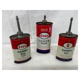 Three Esso Handy Oil and Lighter Fluid Cans (3 oz and 4 oz)