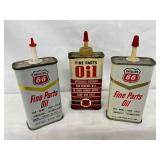Three Phillips 66 Fine Parts Oil Cans with Dispensers
