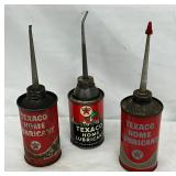 Three Texaco 3-Ounce Oilers with Graphics Featuring House Design