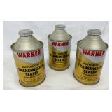 Three Warner 8 Oz Cone Top Transmission Sealer Cans