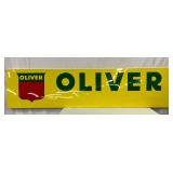 94 1/2 x 23-Inch Metal Embossed Oliver Tractor Sign with Wooden Frame
