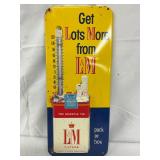 5×12 Inch Embossed Metal L&M Cigarette Advertising Thermometer