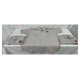 3 Texaco Shop Shirts with Red and White Stripe Pattern