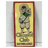 Embossed Clicquot Club Beverages Metal Sign, 9in x 20in