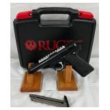  Ruger Mark IV .22 LR Semi-Automatic Pistol with Picatinny Rail and Black Polymer Grips 