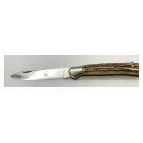 Crestar Folding Knife with Stag Horn Handle and Stainless Steel Blade