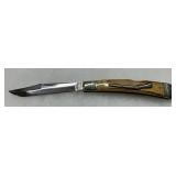 Winchester 1990 Stag Handle Folding Knife with Rifle Motif