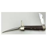 Camillus Stainless Steel Knife with Marlin Spike and Jigged Handle
