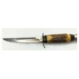 Vintage Edge Brand Solingen Germany Hunting Knife with Stag Handle