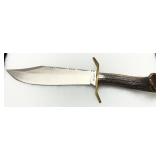 Remington Fixed-Blade Knife with Stag Handle and Brass Guard