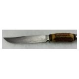 Solingen Germany Hunting Knife with Stag Handle and Aluminum Pommel